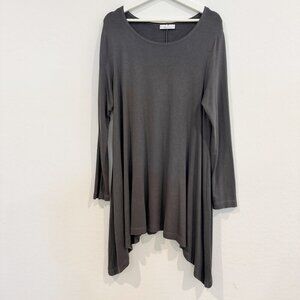 Bryn Walker Lora Siro Asymmetrical Tunic Top in Gray Lagenlook Slouch Size Large